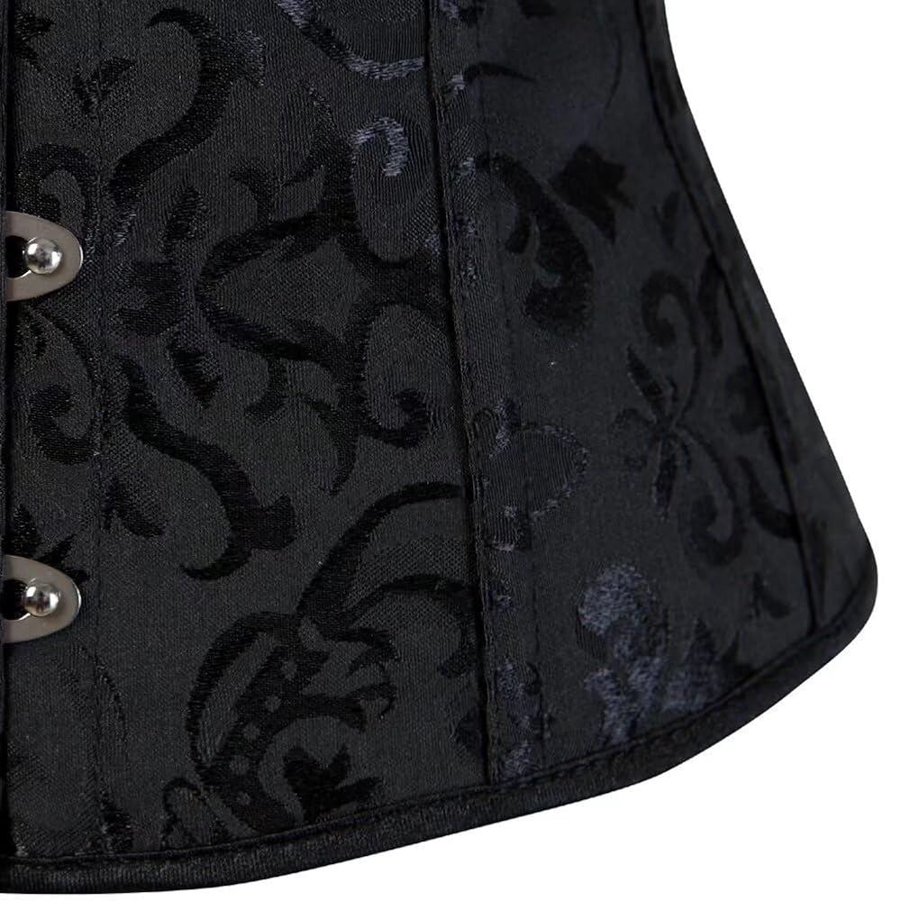 Amazon.com: Black Underbust Corset top Waist Cincher Satin